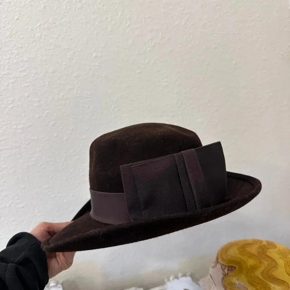 Bloomingdale’s 100% Wool Chocolate Vintage Fedora